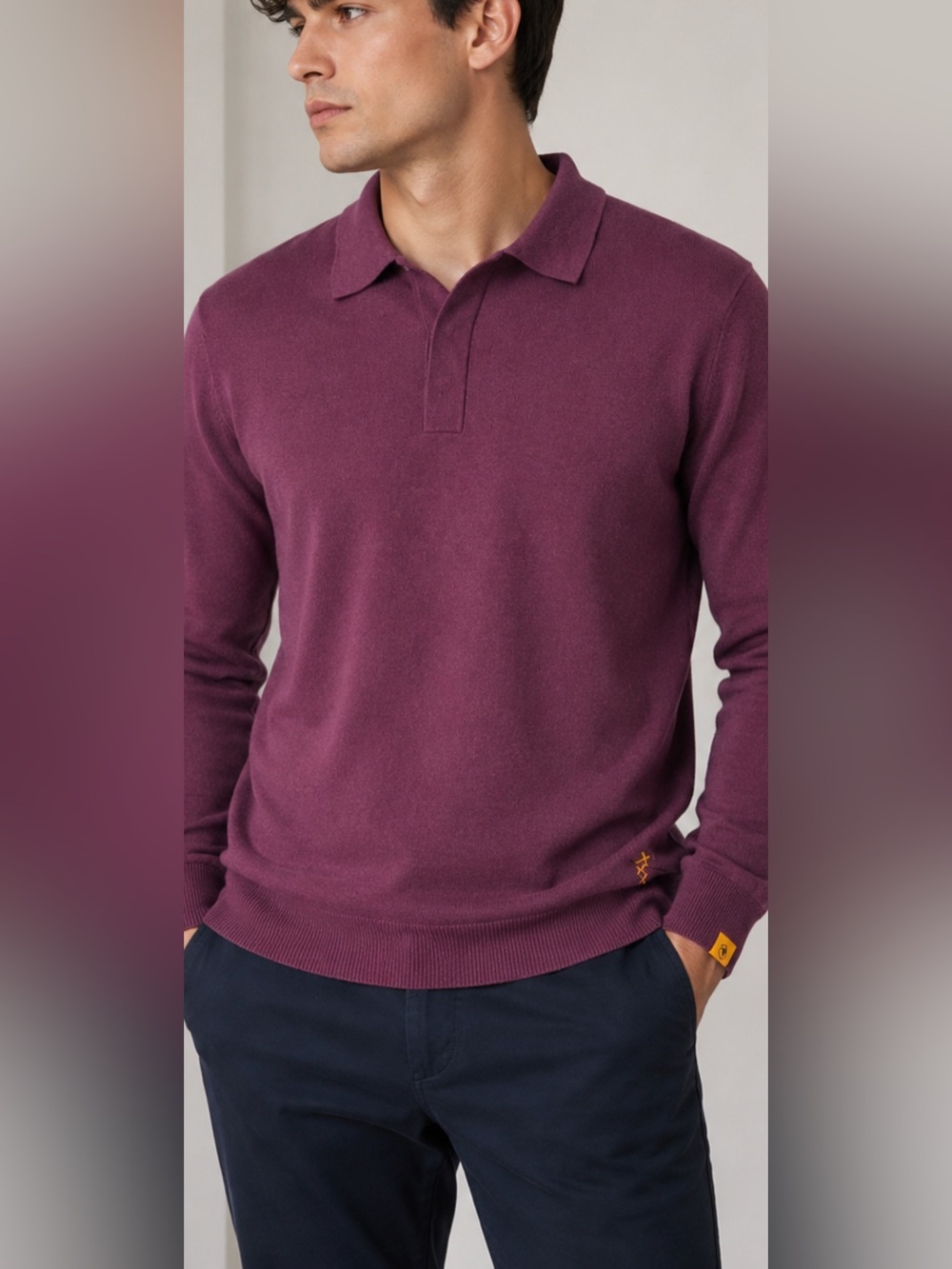 Scotch & Soda Men’s Small Burgundy Polo Sweater NWT Viscose Blend Knit